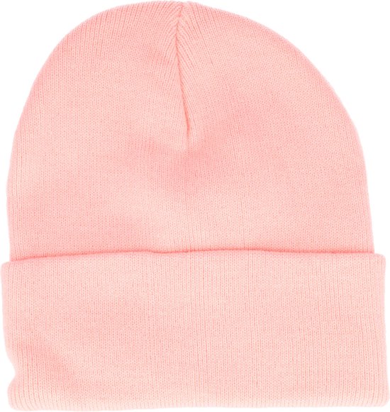 Beanie Muts Basic Licht Roze Musthaves Warme Winter One Size Pink Hoofddeksel