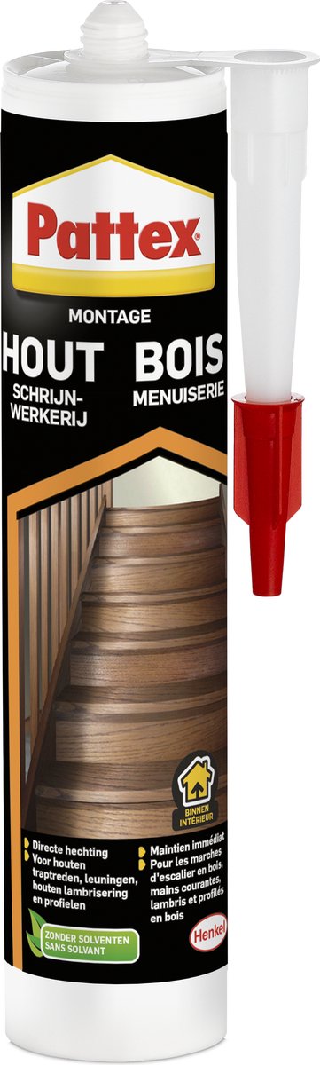 Pattex Schrijnwerkerij Kit 380 g | Speciaal ontworpen voor Schrijnwerkerij en Houtwerk | Sterke Hechting en Duurzaamheid | Gemakkelijk aan te Brengen en Te Gebruiken.