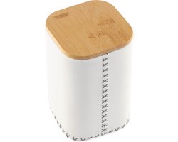 Urnovo - Bianco Urn - Wit Leer - 1 Liter - Premium Volnerfleer - Crematie Urn – Urne - Moderne urn – As – Urn – Mini urn – Urn hond – Urn kat – Huisdieren urn