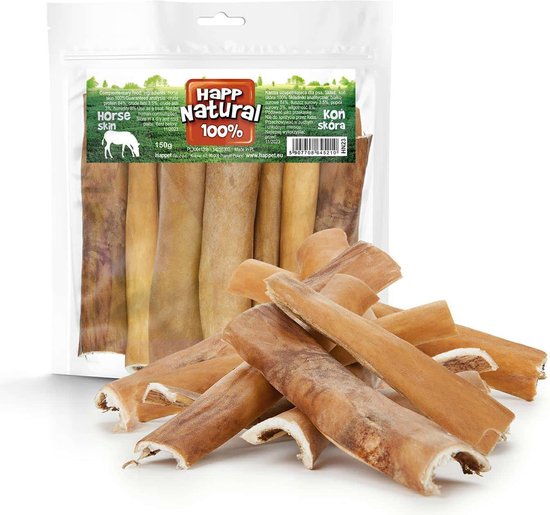 Happet Hn23 Hondensnack Hond 100 Horse Skin Natural Dog Chews 150g 1st. bol