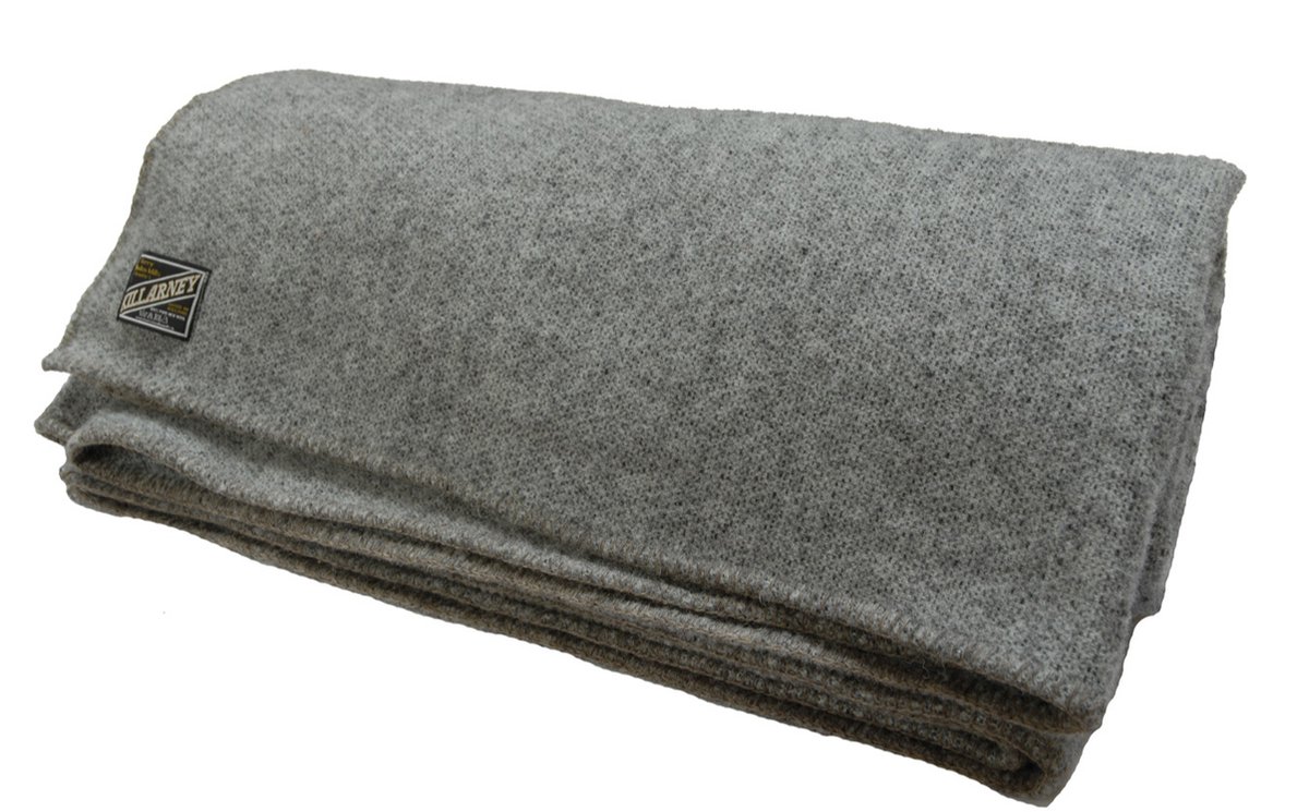 Kerry Woollen Mills Deken Killarney Wol grijs 275 x 225 cm - zuivere wol