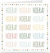 HOERA! | wenskaart / kaart met envelop | felicitatiekaart / verjaardagskaart