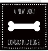 A NEW DOG | wenskaart / kaart met envelop | voor nieuwe hond of puppy