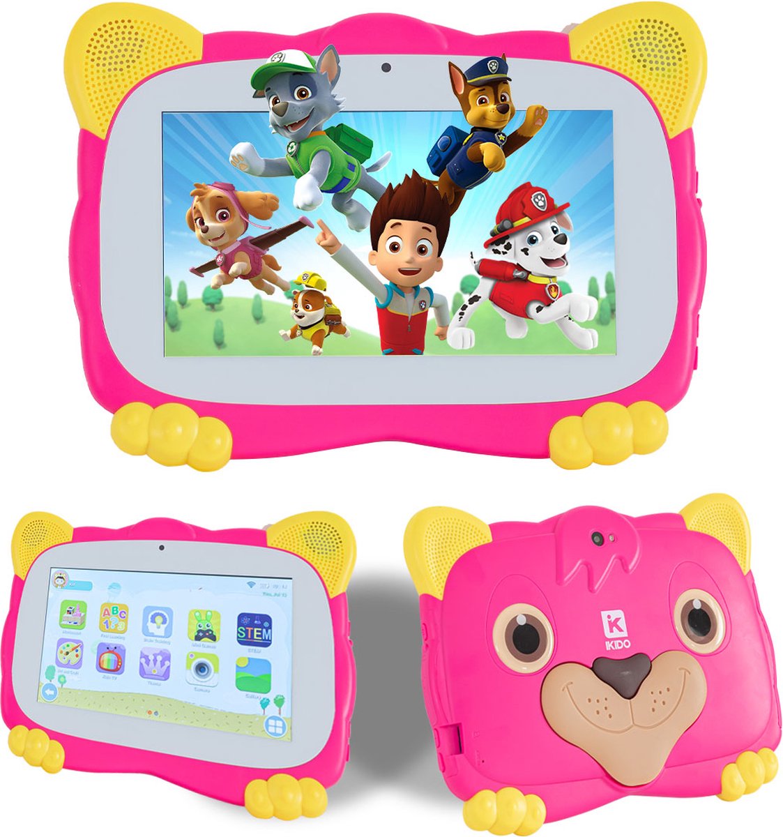 K IKIDO 7 inch WIFI Tablet PC voor kinderen - Leren Kinderen Tablet - IPS-oogbeschermingsscherm - ouderlijk toezicht - Meertalig - het beste cadeau voor kinderen - Beer - Jongens en meisjes - Roze