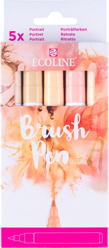 Ecoline Brush Pen set Portret | 5 colours