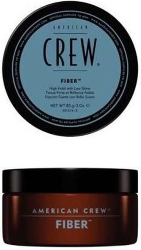 American Crew Fiber pot en deksel op witte achtergrond.