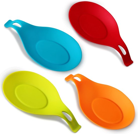 Lot de 4 Gros Repose-cuillère en Silicone pour Ustensiles de Cuisine