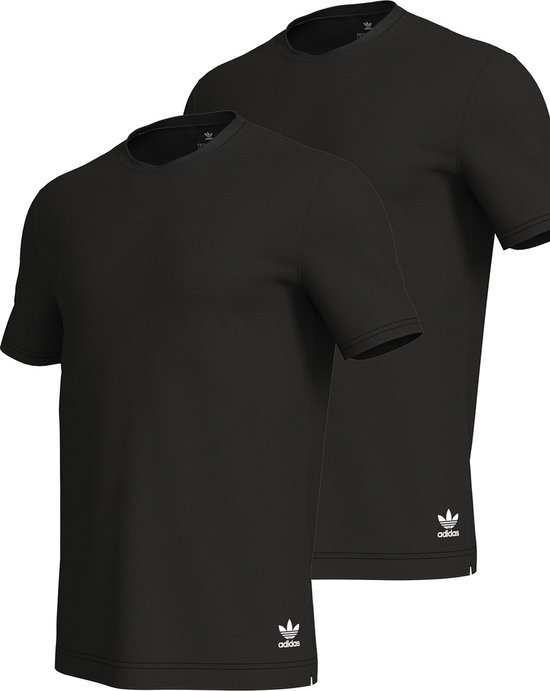 Adidas Originals Crew Neck Shirt (2PK) Heren Onderhemd - zwart - Maat S