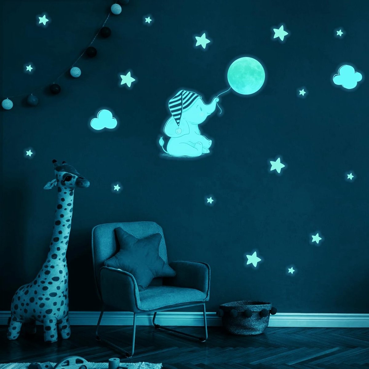 1119 Pièces Etoiles Phosphorescentes Plafond Lune Et Etoiles Lumineuses  Autocollants Stickers Muraux Enfants Etoile Fluorescente pour Bébé Chambres
