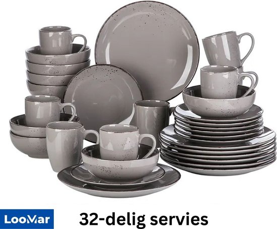 vancasso Service de Table 32 pièces en Porcelaine pour 8 Personnes