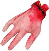 Halloween/horror nep afgehakte lichaamsdelen - bebloede hand - 22 x 12 cm - decoraties