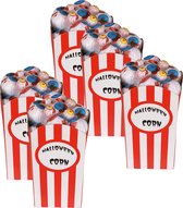 Halloween/Horror deco artikel - 5x - popcorn bakje met oogballen - 8 x 16 cm