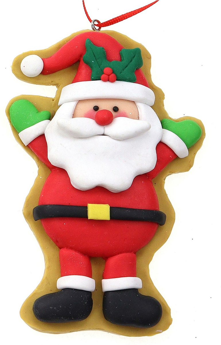 Kerstman ornament van 11 cm, kunststof kerstversiering voor feestelijke sfeer.