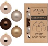 Inge Christmas Goods kerstballen - 30x st - bruin tinten - glas - 6 cm
