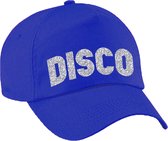 Bellatio Decorations Disco verkleed pet/cap voor volwassenen - zilver glitter - unisex - blauw