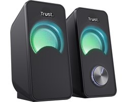 Trust Arys Compact 2.0 Speakerset - Stereo - RGB Verlichting - 12W Piekvermogen - Zwart