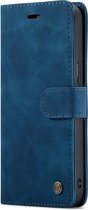 iPhone 15 Bookcase hoesje - CaseMe - Effen Donkerblauw - Kunstleer