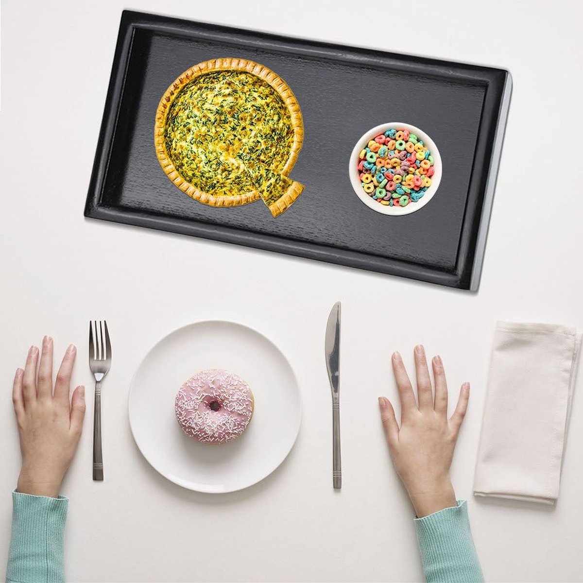 Plateau rectangulaire de luxe avec poignée, assiette de service, ensemble  d'assiettes à manger, décoration alimentaire