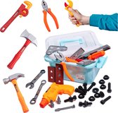 Playos® - Jouets Outils - 48 pièces - Mallette à outils - Enfants - Jouets Éducatif - Jouets de jeux de rôle - Boîte à outils - Boîte à outils - Ensemble d'outils pour jouets - Jouets de construction - Bâtiment