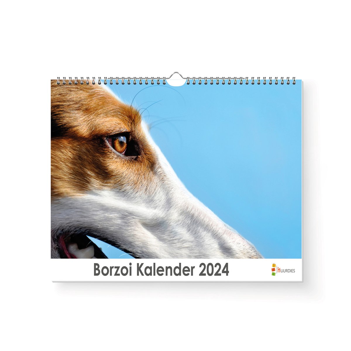 Kalender 2024 - Borzoi - 35x24cm - 300gms - Spiraalgebonden - Inclusief ophanghaak