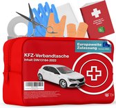 Auto verbanddoos - nieuwe norm 2023 & 2024 - gecertificeerd DIN 13164 - STVO & 2 x masker EHBO-verbandtas kit First Aid