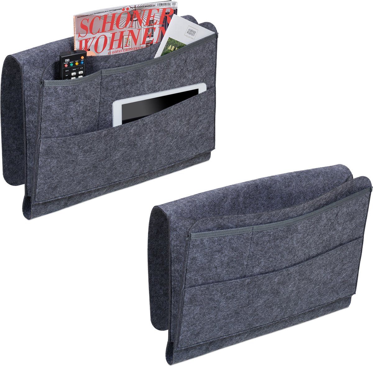 Relaxdays Laptopkussen Met Muismat – Antislip, Handvat, Voor Bed En Bank, Geschikt Tot 17,3 Inch, Grijs