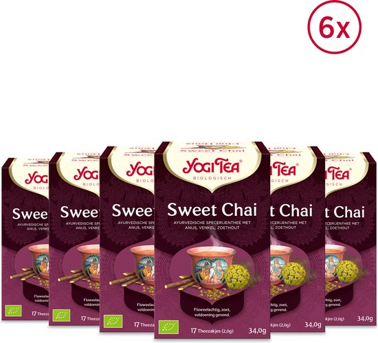 Yogi Tea Sweet Chai - Biologische Thee - 6x17 Stuks - 102 Theezakjes - NL-BIO-01