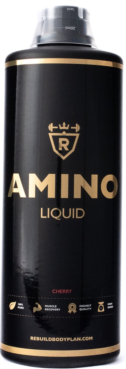 Goedkoopste Rebuild Nutrition Amino Liquid - Essentiële Aminozuren - Vloeibaar 1000 ml - Kersensmaak voor Optimaal Spierherstel