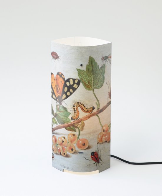 Packlamp - Tafellamp groot - Insecten en vruchten - Van Kessel - 36 cm hoog - ø15cm - Inclusief Led lamp