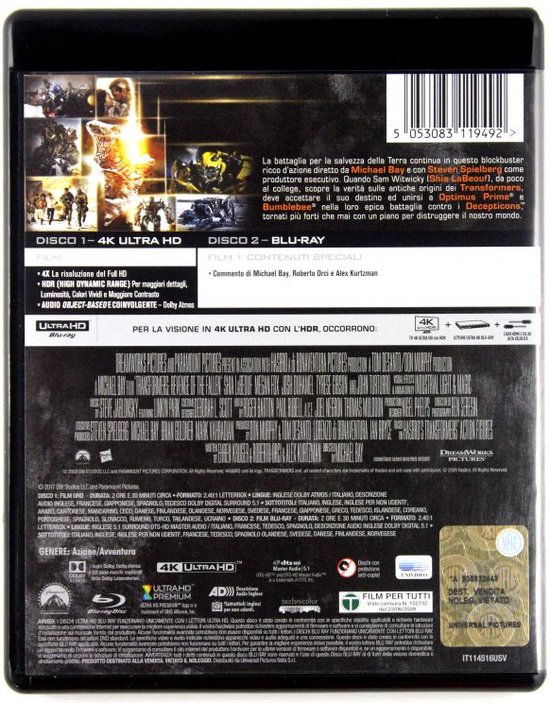 Transformers Revenge of the Fallen [BluRay 4K]+[BluRay], Arnold Chun