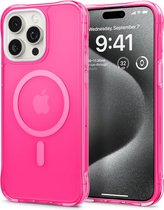 Geschikt voor Spigen Apple iPhone 15 Pro Max Sheer Cyrill Geschikt voor Mag - Hot Pink