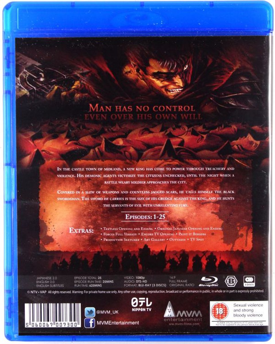 Berserk Complete Series (Bluray), Marc Diraison Dvd's bol