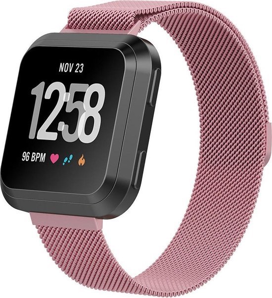 Shop4 - Fitbit Versa 2 Bandje - Small Metaal Rosé goud