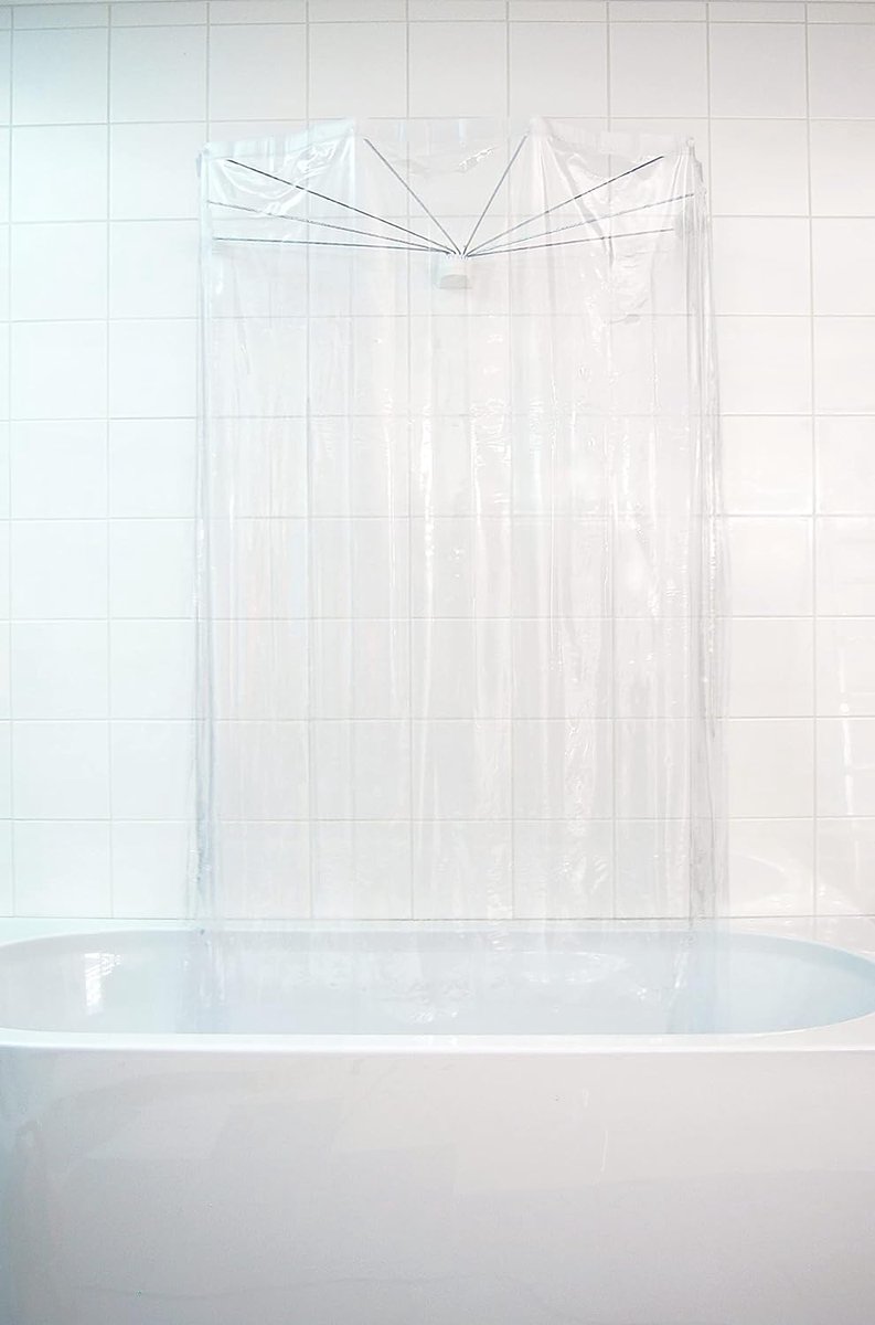 Douchegordijnstang zonder boren met zuignap voor eenvoudige installatie in de badkamer