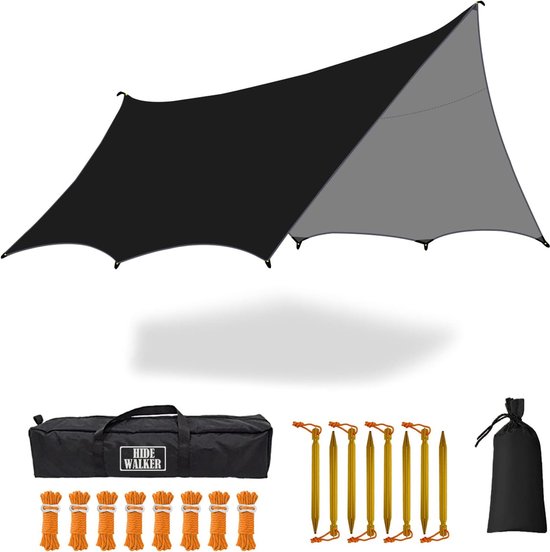 Yesaler Waterdicht Tentzeil – 148x200 Cm, Met 4 Haringen, Ideaal Voor Kamperen En Picknicken, Zwart