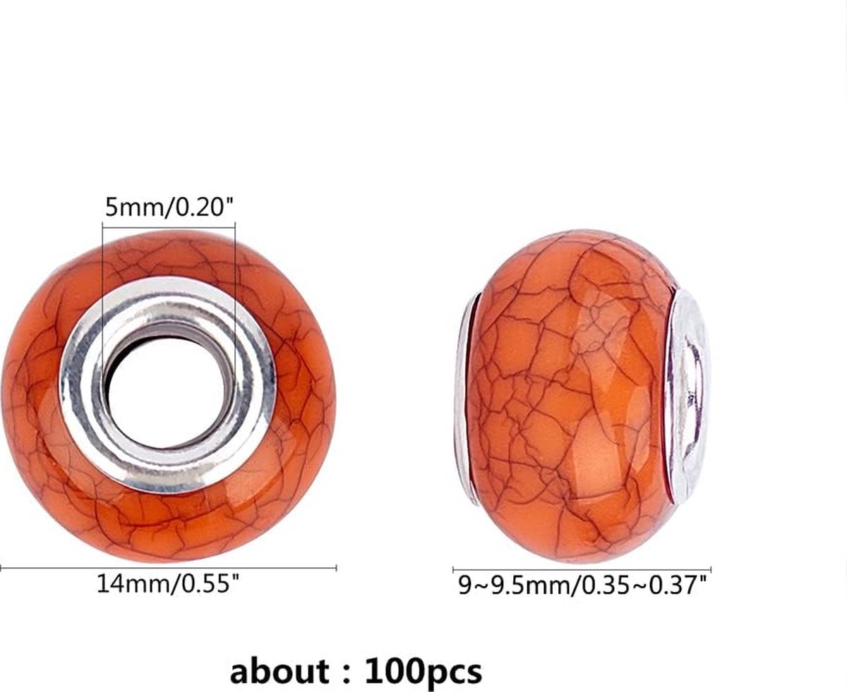 Perles Européennes 5mm Grand Trou - Lot Pour Fabrication De Bijoux - Pierres Naturelles Multicolores