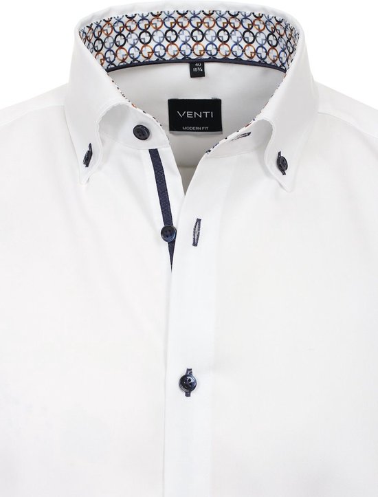 Chemise Venti Wit Col Boutonné Coupe Moderne - XXL