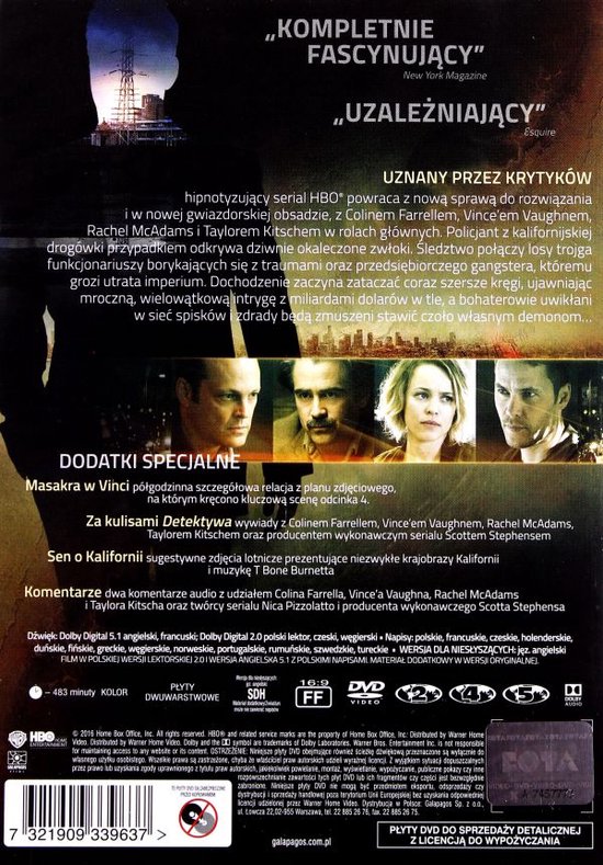 Achterkant van de DVD-hoes met recensies, synopsis en afbeeldingen van de hoofdrolspelers.