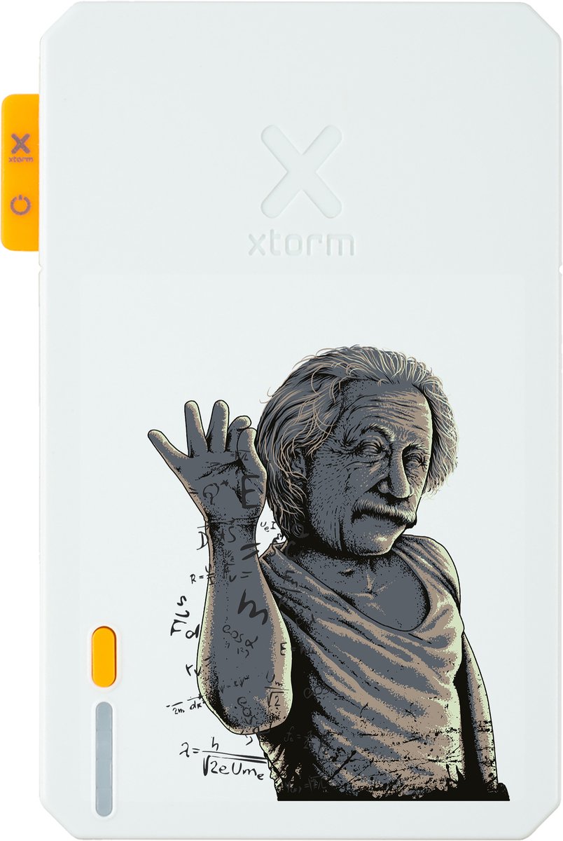 Xtorm Powerbank 10.000mAh Wit - Design - Einstein Bae - USB-C poort - Lichtgewicht / Reisformaat - Geschikt voor iPhone en Samsung