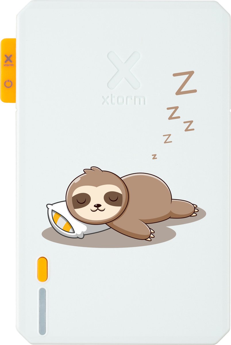 Xtorm Powerbank 5.000mAh Wit - Design - Sleeping Sloth - USB-C poort - Lichtgewicht / Reisformaat - Geschikt voor iPhone en Samsung