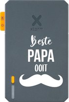 Xtorm Powerbank 5.000mAh Blauw - Design - Beste Papa Ooit - USB-C poort - Lichtgewicht / Reisformaat - Geschikt voor iPhone en Samsung