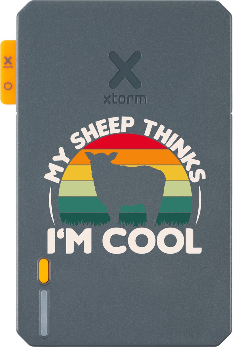 Xtorm Powerbank 5.000mAh Blauw - Design - Cool Sheep - USB-C poort - Lichtgewicht / Reisformaat - Geschikt voor iPhone en Samsung
