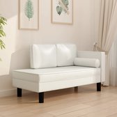 The Living Store Chaise Longue - Crème kunstleer - 118 x 55 x 57 cm - Elegant design