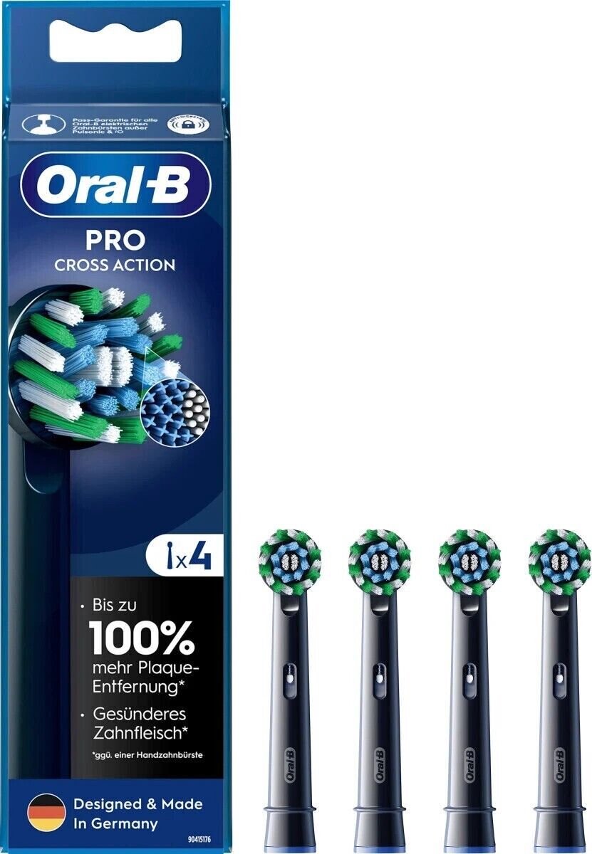 Oral-B Opzetborstels PRO CrossAction zwart, 4 Stuks
