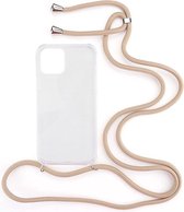 Shop4 iPhone 12 - Coque arrière souple avec cordon Beige