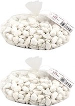 4x zakjes witte kiezelsteentjes van 1x kilo - Decoratie steentjes voor o.a aquarium of bloempot