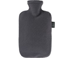 Fashy warm water kruik - Fleece hoes grijs - 2 liter