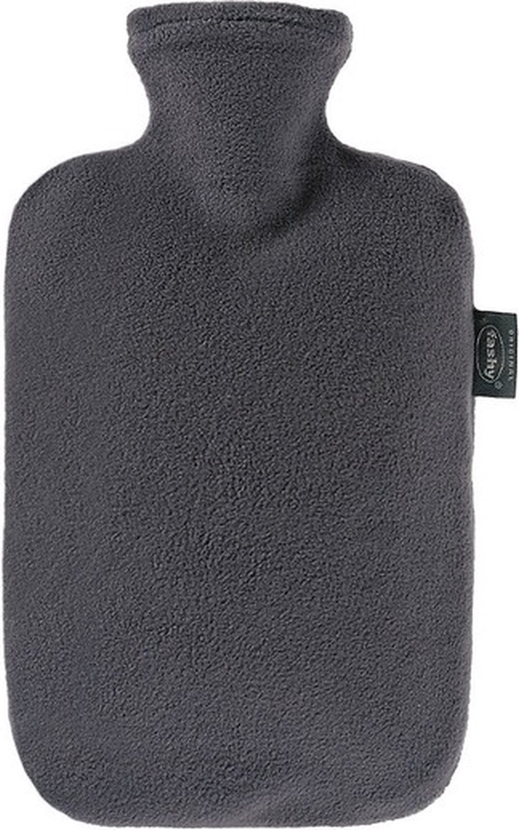 Fashy Warm Water Kruik — Fleece Hoes Grijs 2L