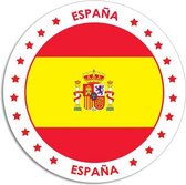 Spanje sticker rond 14,8 cm - Spaanse vlag - Landen thema decoratie feestartikelen/versieringen