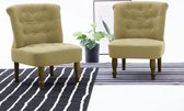 The Living Store Franse stoel groen - 54x66.5x70 cm - elegante en chique design